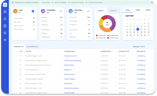 Recruitment management software interface in New York